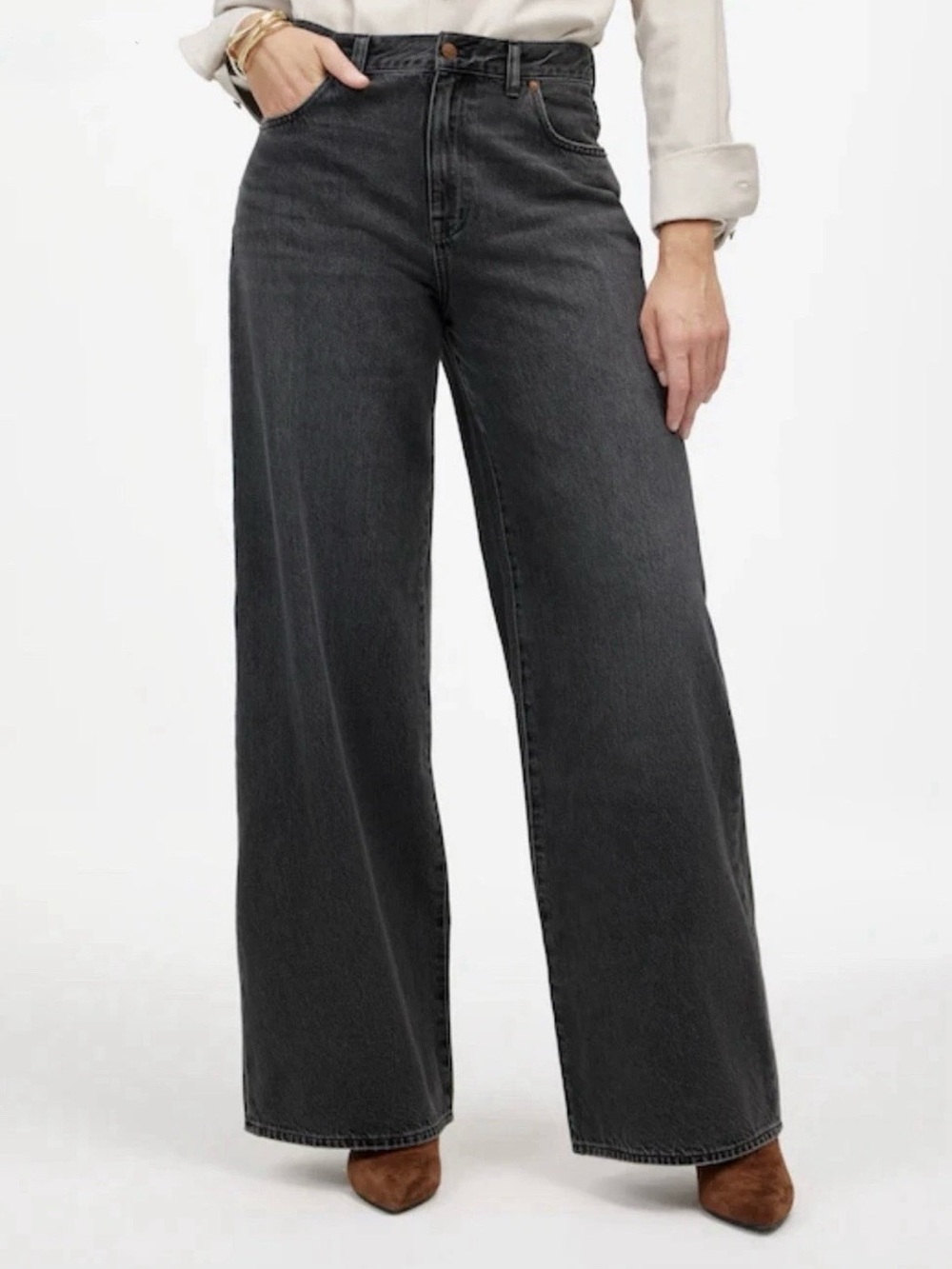 Madewell Black Super Wide-Leg High-Rise Jeans